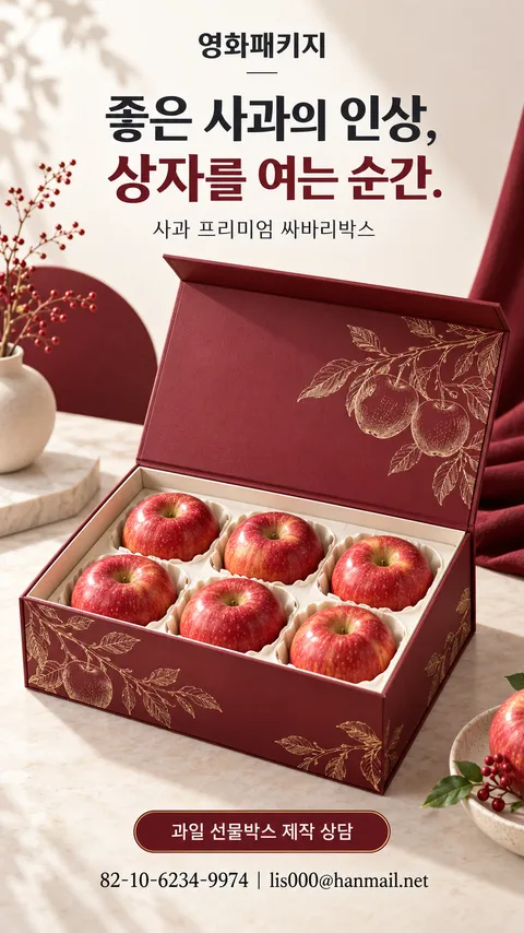 사과 선물 칼라박스